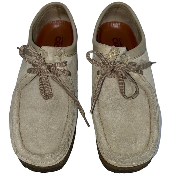 Clarks Originals Wallabee Tan Maple Suede Lace Up Moccasin 35395 sz 7.5 US Crepe - Picture 2 of 11